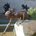 Hauptdekoration-Metalllebengrößen-Nacktfrauen-Skulpturbrunnen